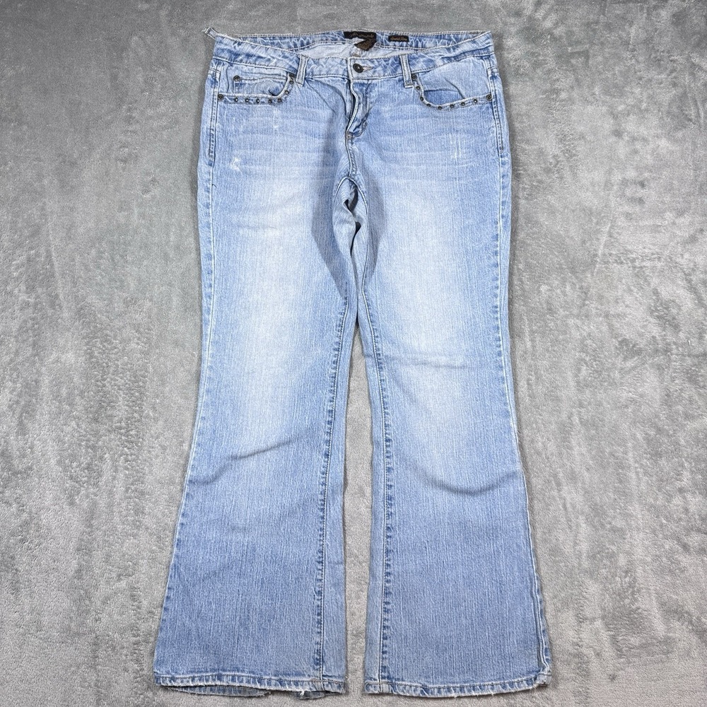 Aeropostale Stretch Flare Jeans Womens 11/12 Short Low Rise Embroidered Y2K